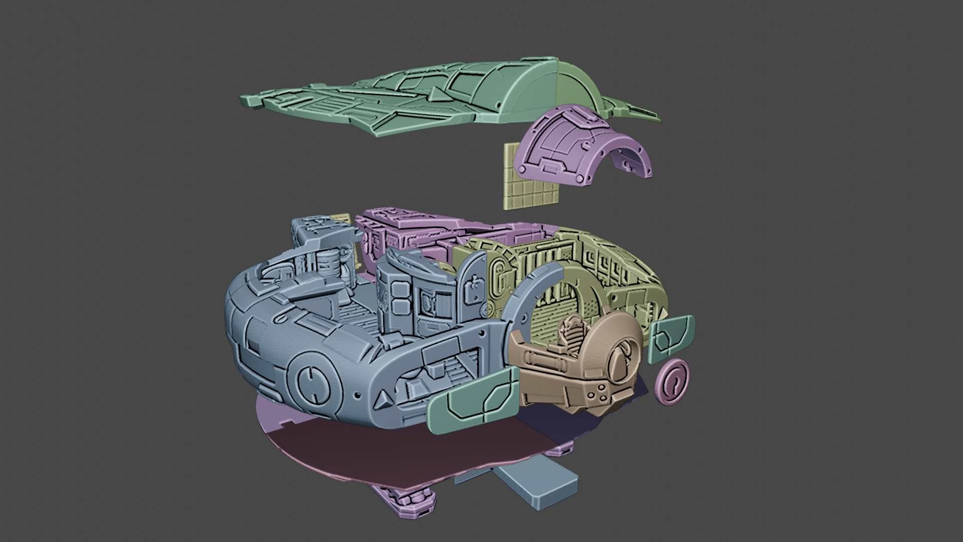 EC3D Terrain Buzzard (Large Spaceship)