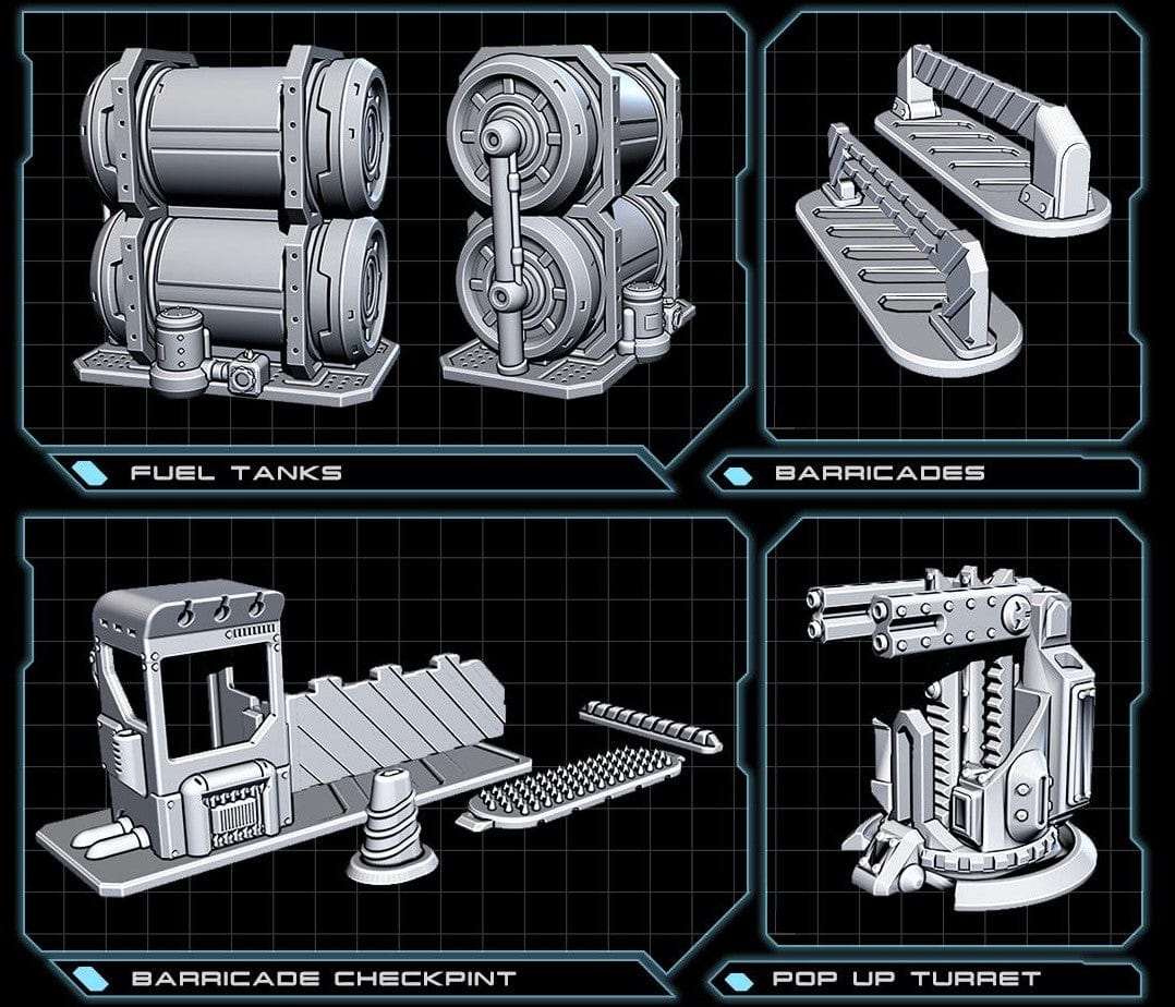 EC3D Terrain Fuel Tank, Barricade, Checkpoint, Pop-up Turret