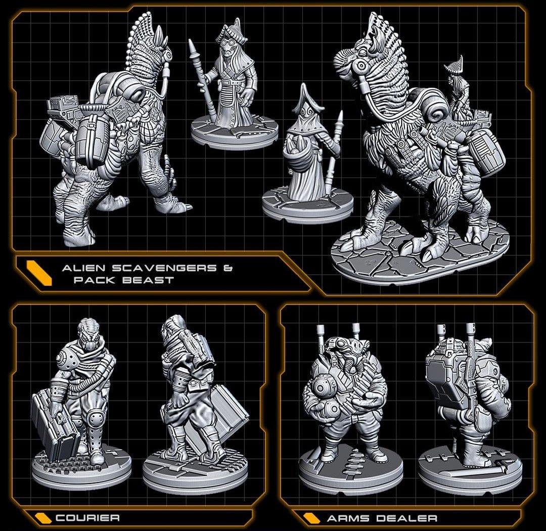 EC3D Scavengers, Pack Beasts, Courier, Arms Dealer