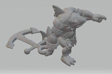 Sharkman with Anchor-Onmioji-Barbarian,Beastfolk,Fighter,Lycanthrope,Sea Creature,Tribal