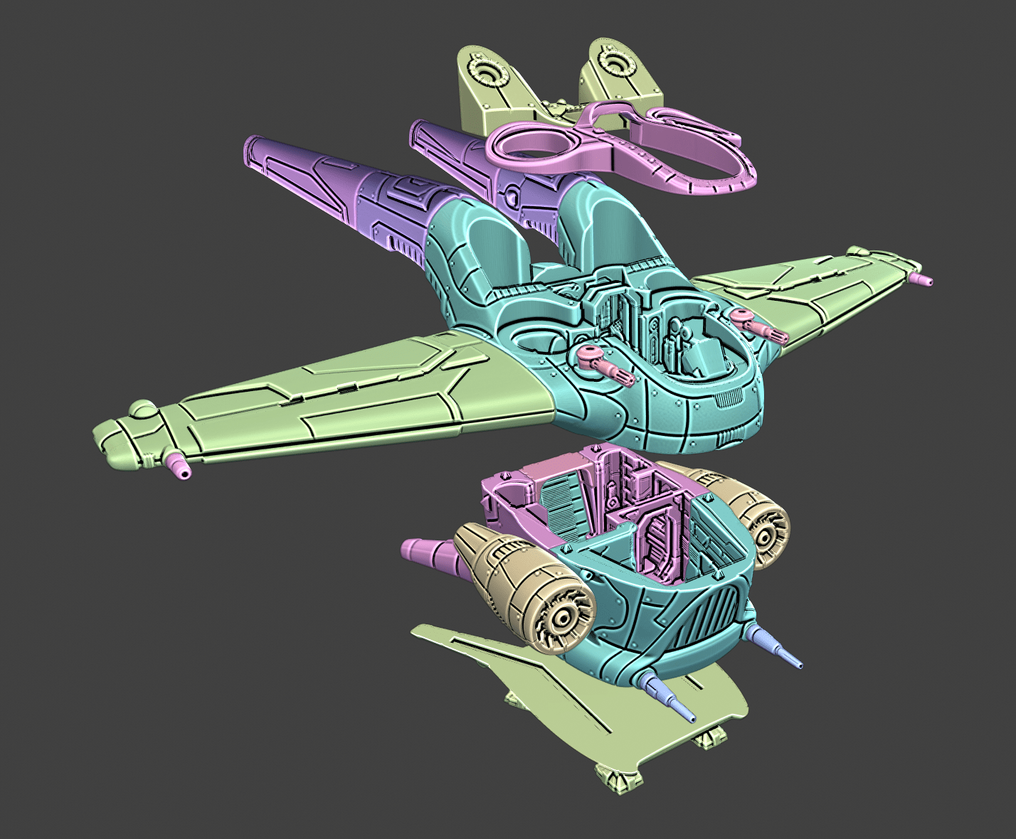 EC3D Terrain Sparrowhawk (Large Spaceship)